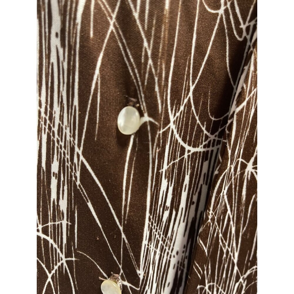 Vintage Lee Mar Dacron Polyester Blouse Shirt Button Up Collar with Scarf Collar - Picture 6 of 13